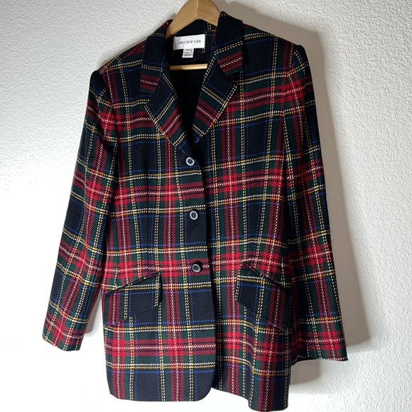 Jones New York Tartan Plaid Wool Blazer - Picture 2 of 11